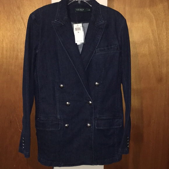 💙NWT Ralph Lauren Denim Double Breasted Blazer - Picture 6 of 11